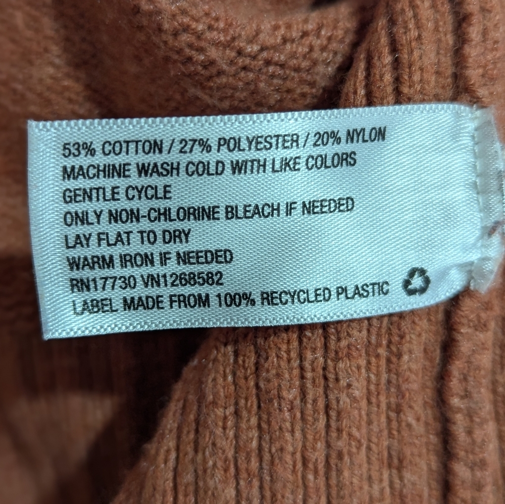 A New Day Women's Burnt Orange Cotton Blend Open Front Cardigan Size Medium - Picture 11 of 13